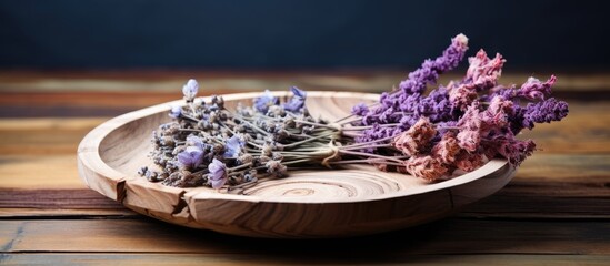 Poster - Dried flower on wooden dish