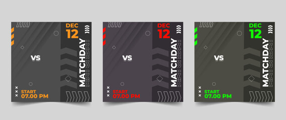 Poster - Set of sport match social media vector template