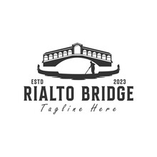 Italian Rialto Bridge Illustration Logo