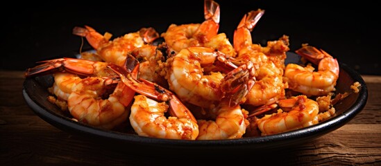 Poster - Shrimp cooked with garlic and pepper