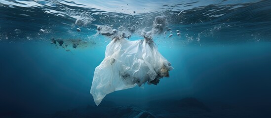Wall Mural - plastic bags pollute the environment with heaps of trash