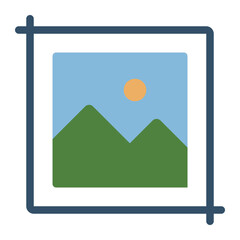 Crop color flat icon