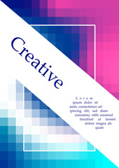 Wall Mural - mosaic gradient art poster concept. minimalistic retro creativity and art. purple, blue and white pi