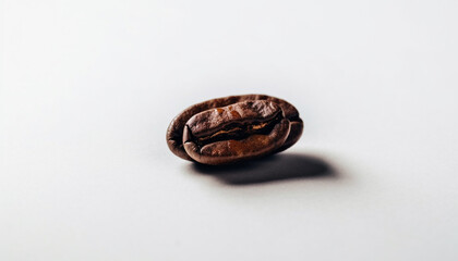 Canvas Print - Freshly roasted coffee bean heap, on white background generated by AI