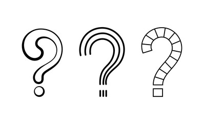 Poster - question marks line set. frequently asked questions. feedback and information, knowledge. minimalist