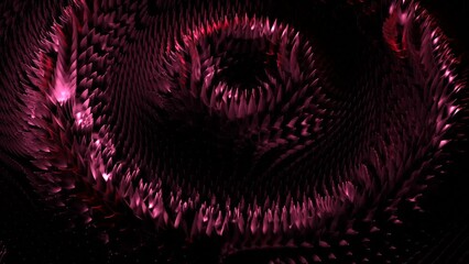 Poster - Background of pulsating audio wave rings. Design. Pulsating texture of many small thorns.
