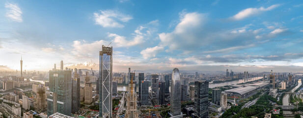 Wall Mural - Aerial photography of the skyline of modern architectural landscapes in Guangzhou, China