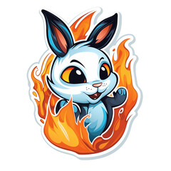 Sticker - rabbit with carrot