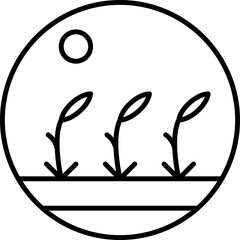 Poster - Planting circle line icon