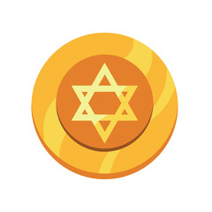 Sticker - jewish golden coin