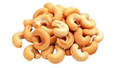 Wall Mural - Cashew nuts heap isolated on transparent or white background