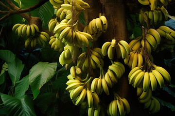 Wall Mural - Yellow Bananas On The Tree