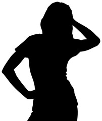 Canvas Print - Digital png silhouette image of woman posing on transparent background