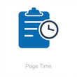 Page Time and Clock Icon Concept