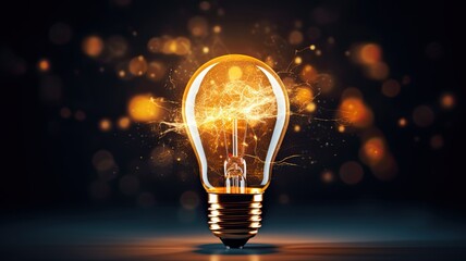 Fototapete - A light bulb symbolizing innovation, showcasing the role of creative ideas in business strategies