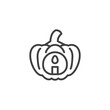 Halloween party pumpkin line icon