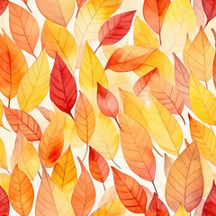 Wall Mural - Seamless autumn leaves background, ai design pattern