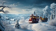 Christmas Background With Santa Sleight , Merry Christmas Background ,Hd Background