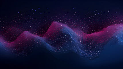 Poster - Abstract Neon Lines and Bokeh Lights on Glowing Background. Futuristic flowing data. Concept for infographics, data visualization, graphical presentation of information.