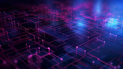 Poster - Abstract digital futuristic neon background. The concept for infographics, data visualization, and graphical information