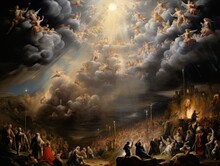 All Saints Day, The Souls Of The Dead Return Home, Oil Illustration AI