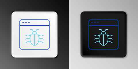 Line System bug concept icon isolated on grey background. Code bug concept. Bug in the system. Bug searching. Colorful outline concept. Vector