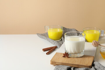 Wall Mural - Moon or turmeric milk, concept of tasty drink