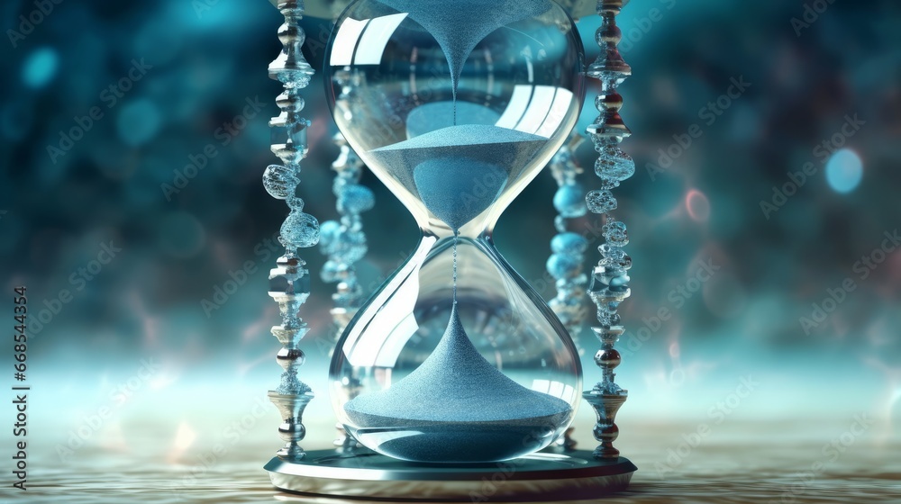 Time compression and expansion in a futuristic hourglass. AI generated ...