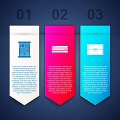 Poster - Set Game guide, Video game console and Chest for. Business infographic template. Vector