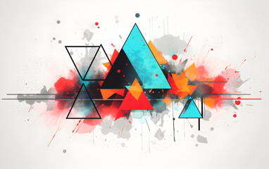 Poster - Vibrant abstract background with colorful triangles blending into a dynamic pattern. Perfect for modern designs and digital art projects.