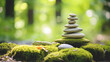 © iDoPixBox - zen stones in the nature green grass