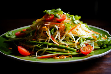 Sticker - Som Tam Thai green papaya salad. Traditional Thai dishes.