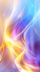 Wall Mural - Abstract background with a translucid energy flow in light blue, purple and gold colors.