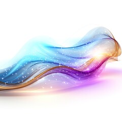 Wall Mural - Abstract background with a translucid energy flow in light blue, purple and gold colors.