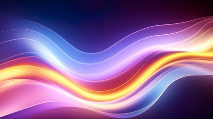 Wall Mural - Abstract background with a translucid energy flow in light blue, purple and gold colors.