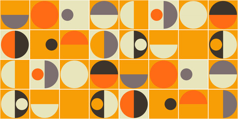 Poster - Abstract mosaic of rounded semicircles. Pattern of roundness of parts. Avant-garde texture pattern of geometric shapes.