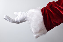 Santa Claus Hand Making Gesture Offering Isolated White