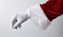 Santa Claus Hand Making Gesture Of Catching Something Isolated White