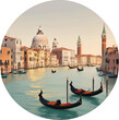 Venice in round shape isolated