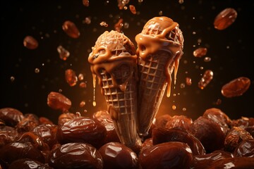 Wall Mural - Chocolate and dates icecream