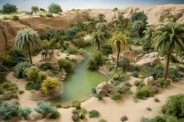 Canvas Print - Oasis in the desert - Generative AI