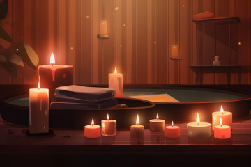 Wall Mural - candles - generative ai