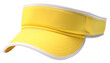 Yellow tennis visor cap isolated.
