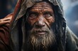 Poverty Third World Problem War Refugees Homeless Poor Civilians Living in Slums Senior Old Man