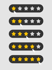Wall Mural - one to five star rating, rate us, review, customer feedback concept design isolated on grey backgrou