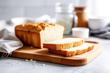 Canvas Print - gluten-free bread slices on a kitchen counter