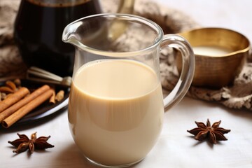 Canvas Print - homemade chai inside a glass pitcher