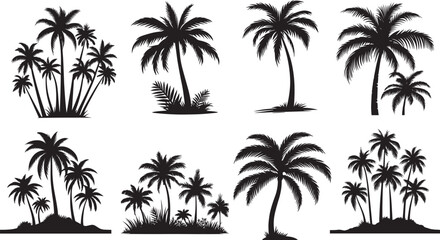 Wall Mural - Palm Trees Silhouette, Coconut Tree Silhouette