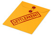 Yellow envelope with settlement word