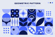 Geometric natural plant pattern. Minimal flower fruit elements simple geometry shapes, abstract layout eco agriculture concept. Vector modern banner